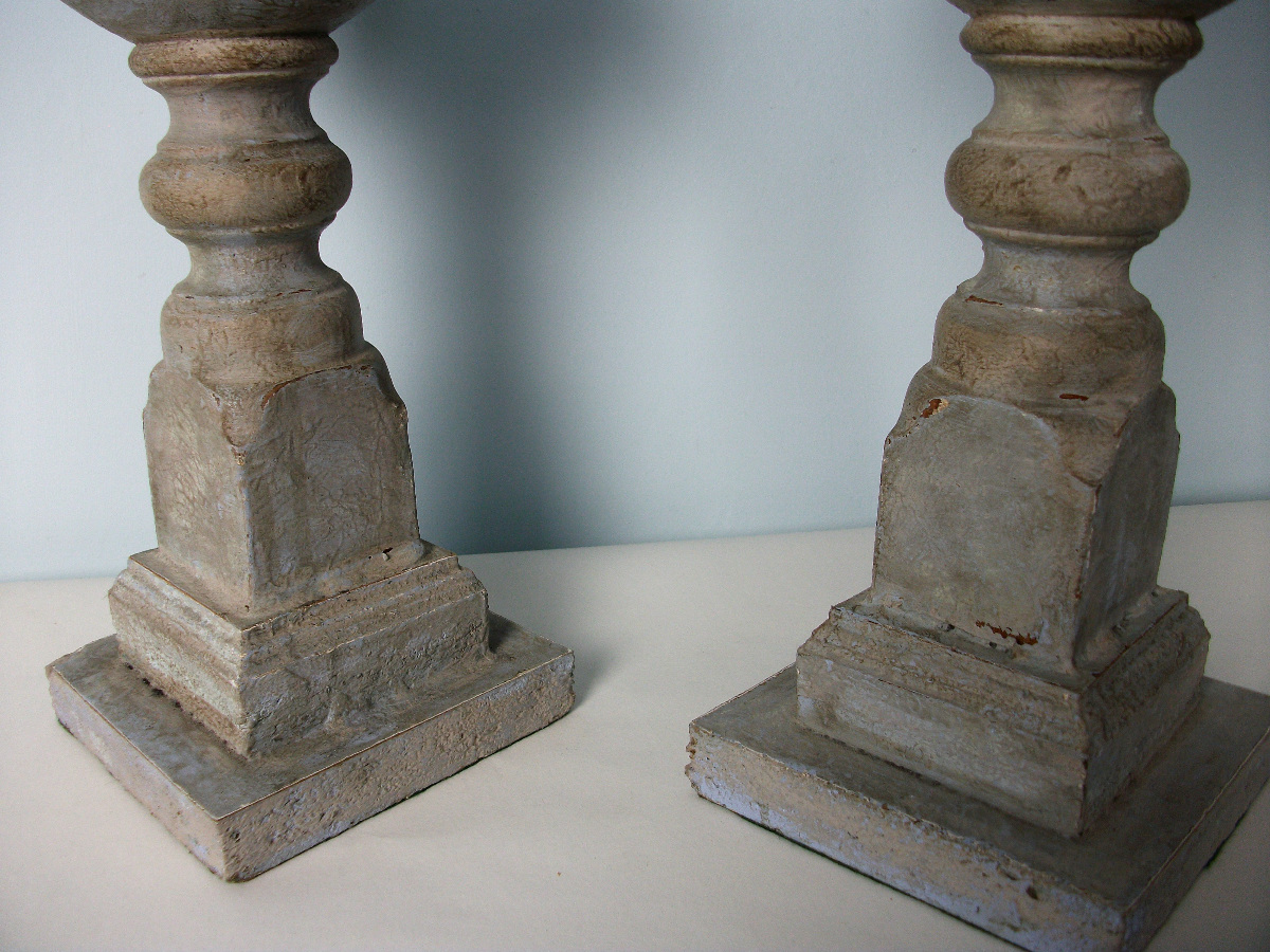 A pair of decorative painted table lamps